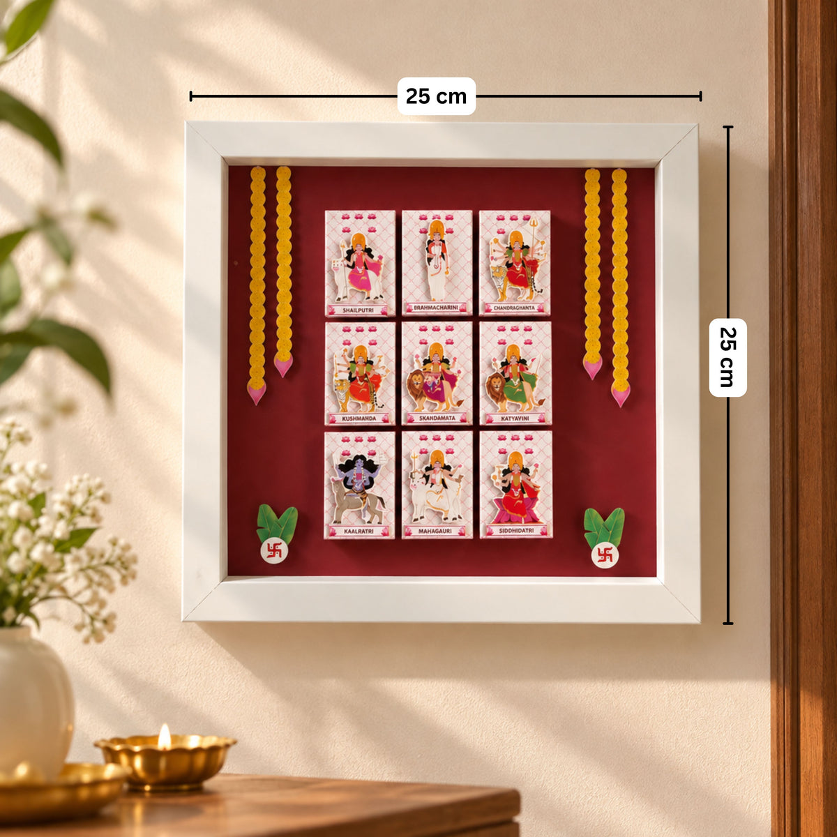 9 Devi (Goddesses) handmade wall art decor - Diwali Gift