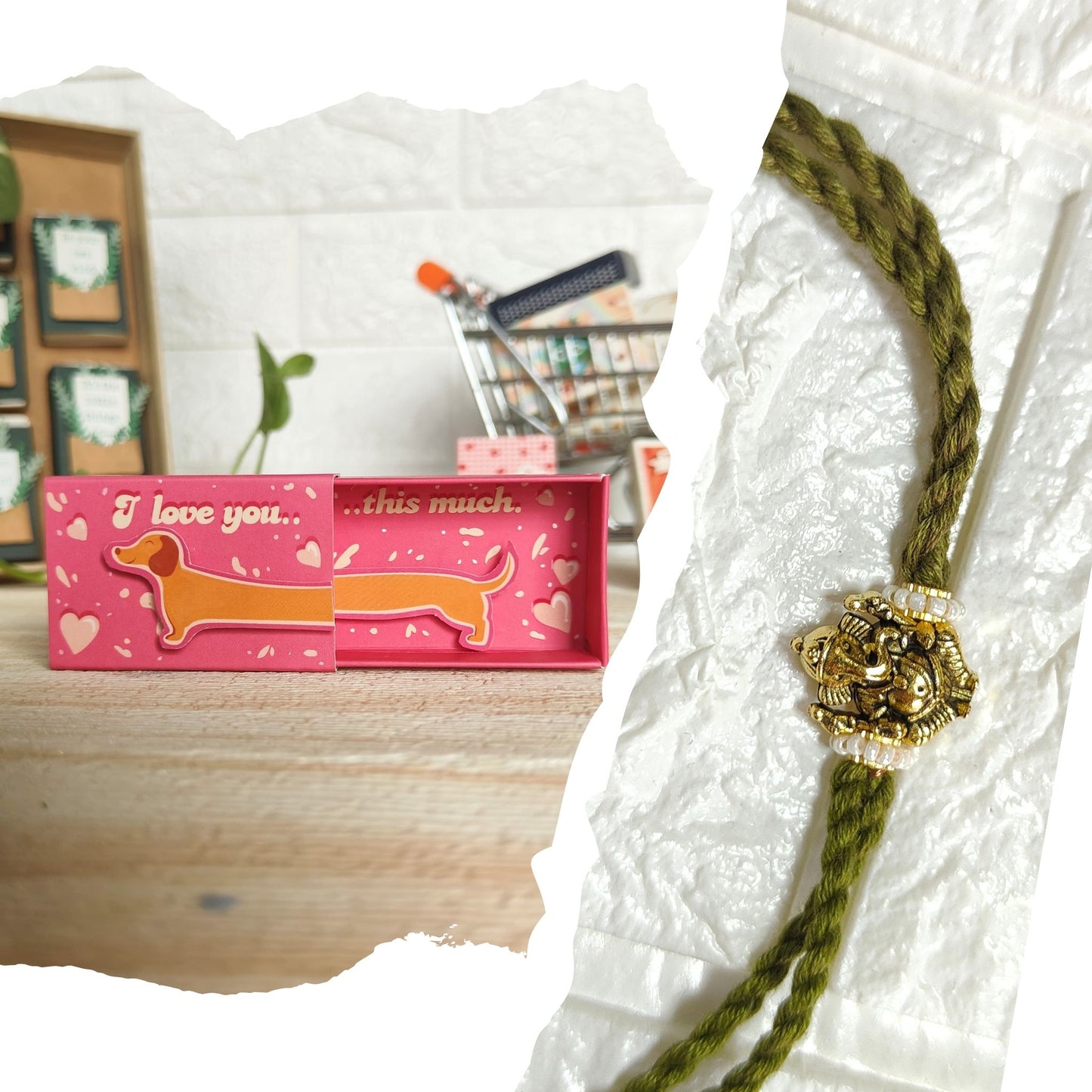 (7 options) Funny & Quirky Rakhi combo gift for Brother (Fridge Magnet + Rakhi)