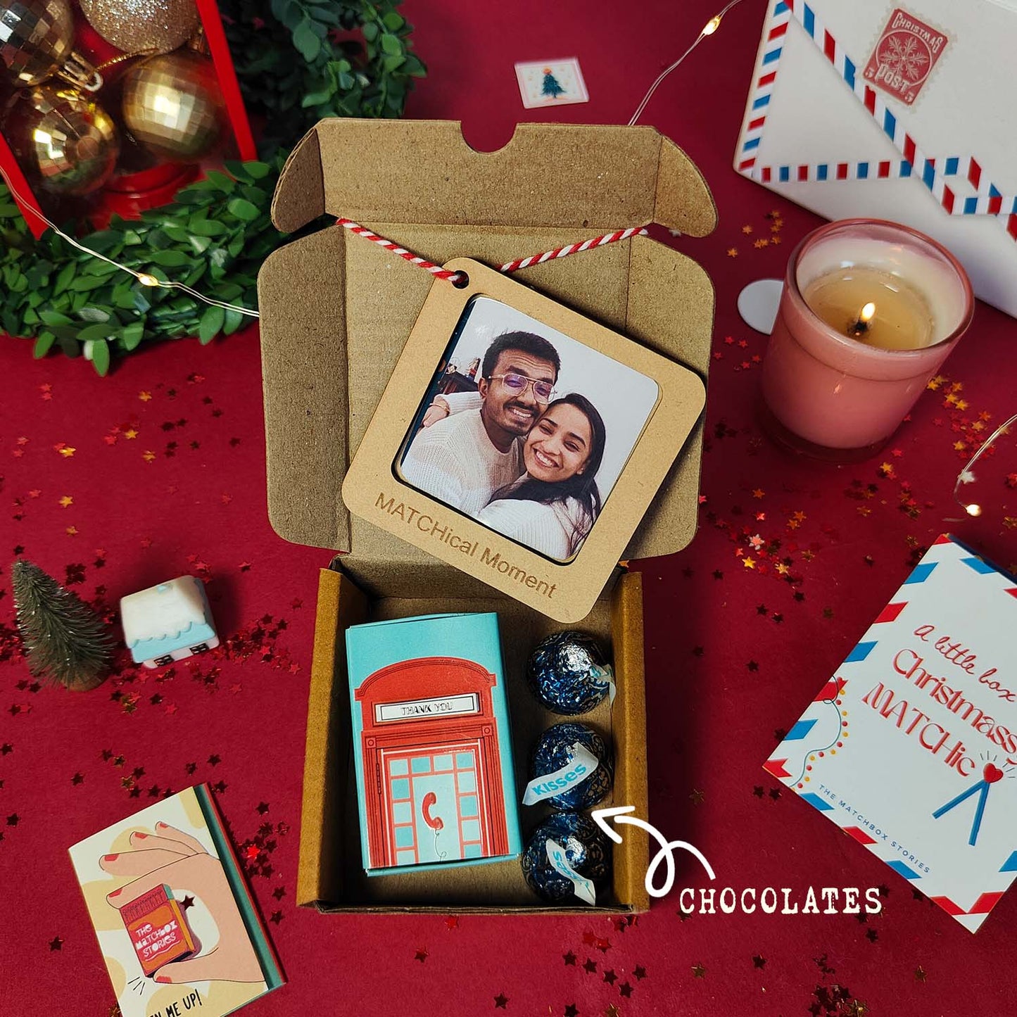 Thanksgiving & Christmas Gift Set - Fridge Magnet Matchbox with Picture Personalized Fridge Magnet Frame - 1