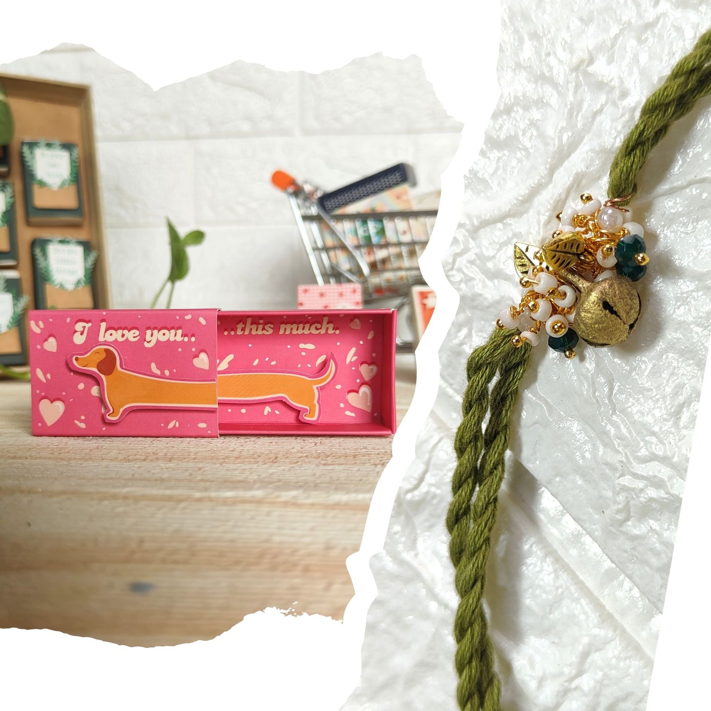 (7 options) Funny & Quirky Rakhi combo gift for Sister (Fridge Magnet + Rakhi)