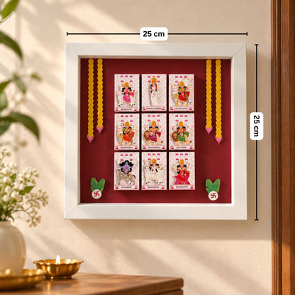 9 Devi (Goddesses) handmade wall art decor - Diwali Gift