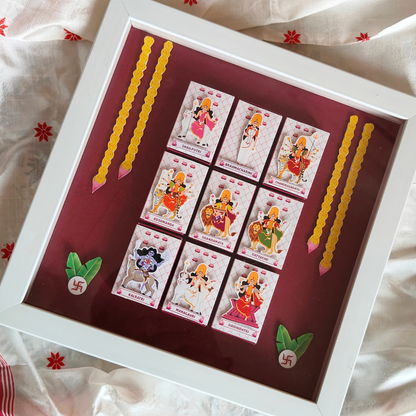 9 Devi (Goddesses) handmade wall art decor - Diwali Gift