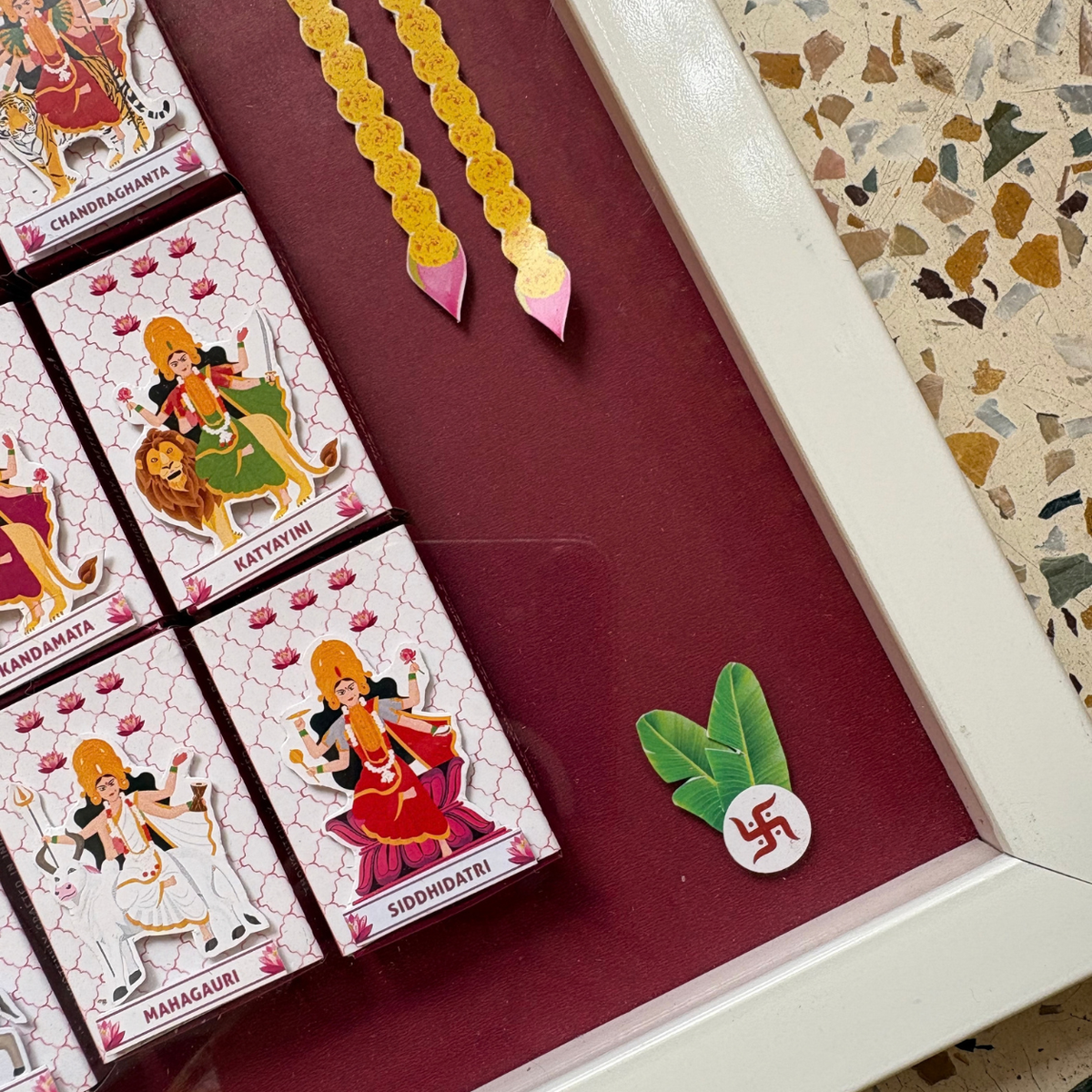 9 Devi (Goddesses) handmade wall art decor - Diwali Gift