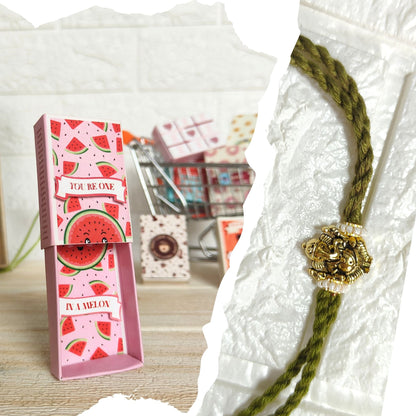 (7 options) Funny & Quirky Rakhi combo gift for Brother (Fridge Magnet + Rakhi)