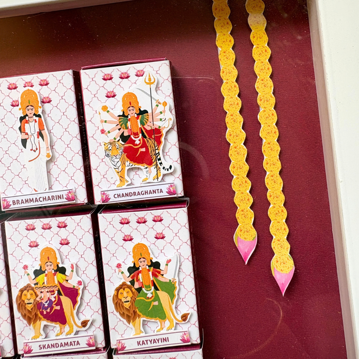 9 Devi (Goddesses) handmade wall art decor - Diwali Gift
