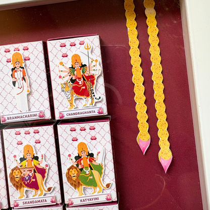 9 Devi (Goddesses) handmade wall art decor - Diwali Gift