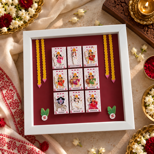Divine Feminine Nav durga handmade wall art decor - Diwali Gift