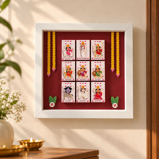 Divine Feminine Nav durga handmade wall art decor - Diwali Gift