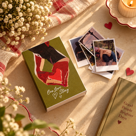 Romantic Love Story in a Matchbook – Set of 10 Mini Polaroid Photo Love Gift