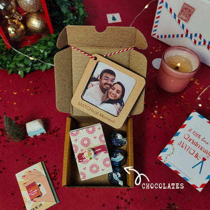 Love Theme Christmas Gift Set - Fridge Magnet Matchbox with Picture Personalized Fridge Magnet Frame