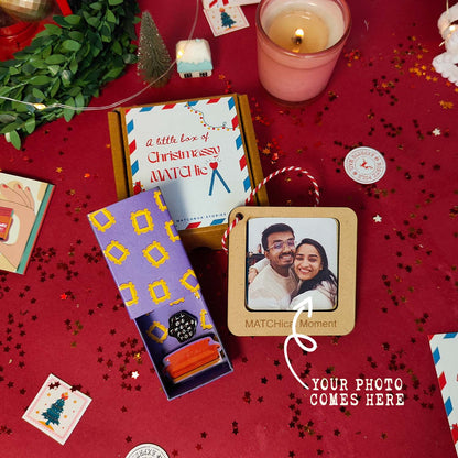 Friends Christmas Gift Set - Fridge Magnet Matchbox with Picture Personalized Fridge Magnet Frame