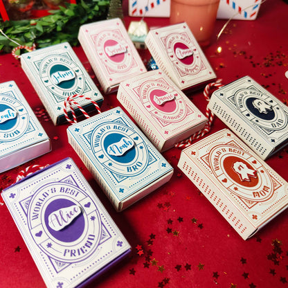 Personalized Christmas Ornament - Set of 3 Matchboxes