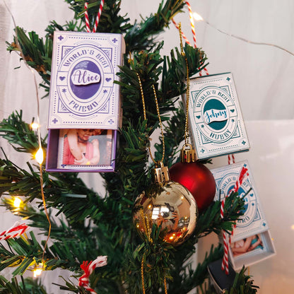 Personalized Christmas Ornament - Set of 3 Matchboxes