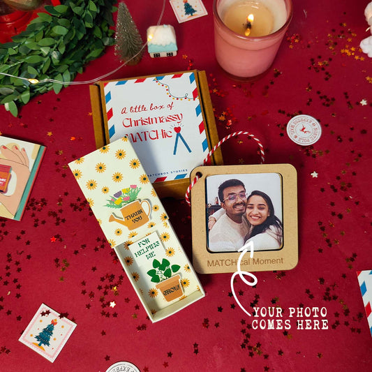 Thanksgiving & Christmas Gift Set - Fridge Magnet Matchbox with Picture Personalized Fridge Magnet Frame - 2