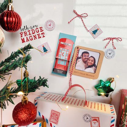 Thanksgiving & Christmas Gift Set - Fridge Magnet Matchbox with Picture Personalized Fridge Magnet Frame - 1