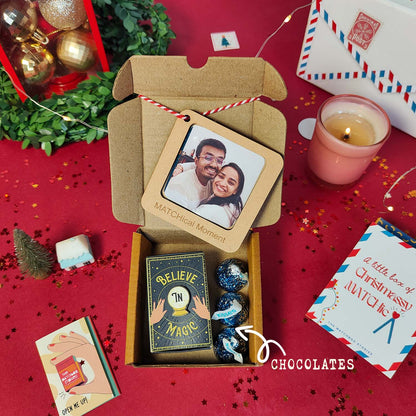 Christmas Magic Gift Set - Fridge Magnet Matchbox with Picture Personalized Fridge Magnet Frame