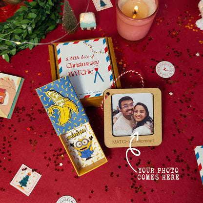 Funny Christmas Gift Set - Fridge Magnet Matchbox with Picture Personalized Fridge Magnet Frame