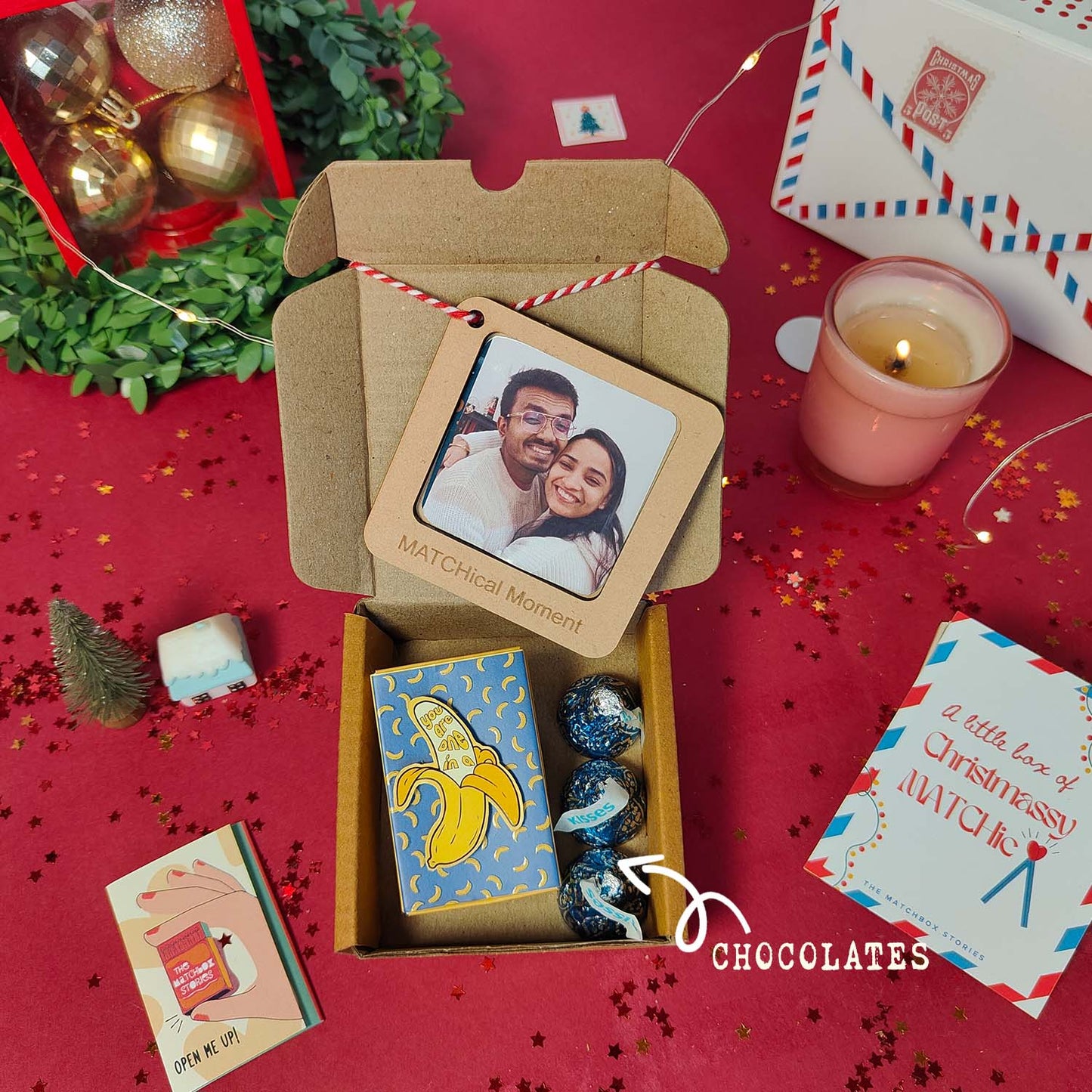 Funny Christmas Gift Set - Fridge Magnet Matchbox with Picture Personalized Fridge Magnet Frame