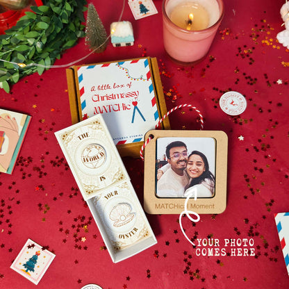 Christmas & New Year Gift Set - Fridge Magnet Matchbox with Picture Personalized Fridge Magnet Frame