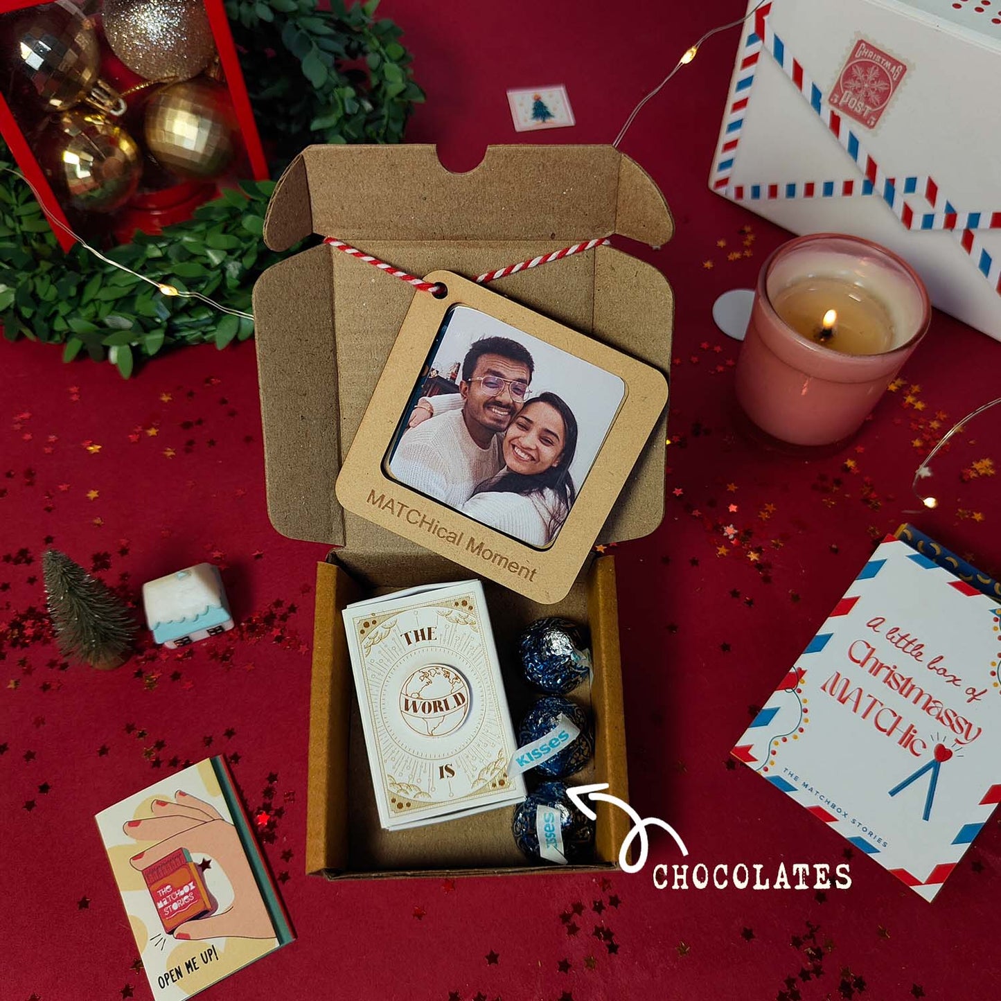 Christmas & New Year Gift Set - Fridge Magnet Matchbox with Picture Personalized Fridge Magnet Frame