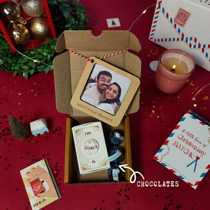 Christmas & New Year Gift Set - Fridge Magnet Matchbox with Picture Personalized Fridge Magnet Frame
