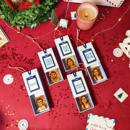 Personalized Christmas Ornament For Office Secret Santa Gift Activity - Set of 5 Matchboxes