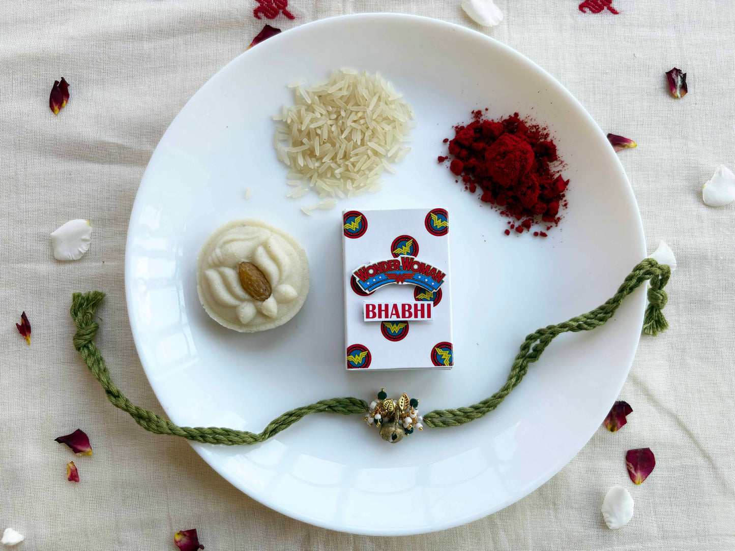 Wonder Woman Theme Lumba Rakhi Gift for Bhabhi