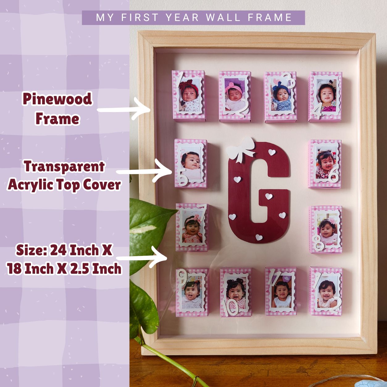 Baby's First Birthday - Matchbox Photo Wall Frame