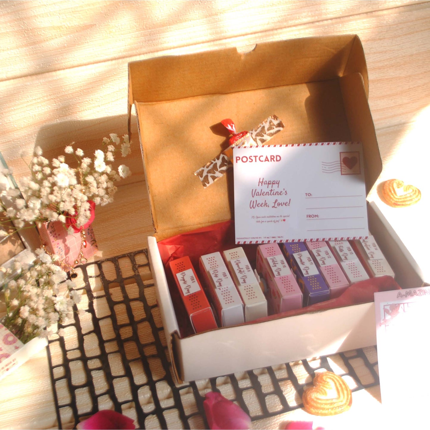 Valentine’s Week Matchbox Personalized Gift Set – 8 Romantic Message Box Magnets