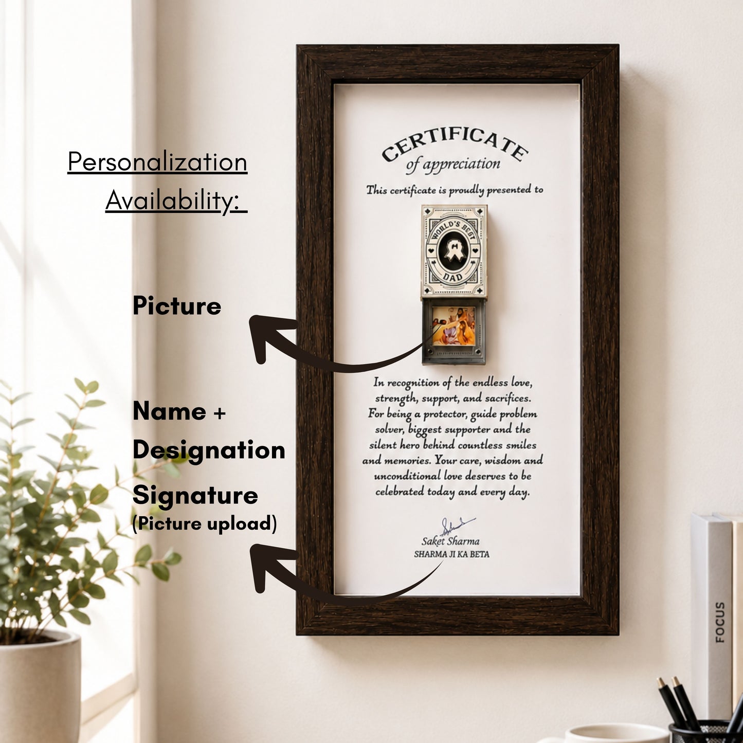 Best Dad Memory Certificate for Father's Day