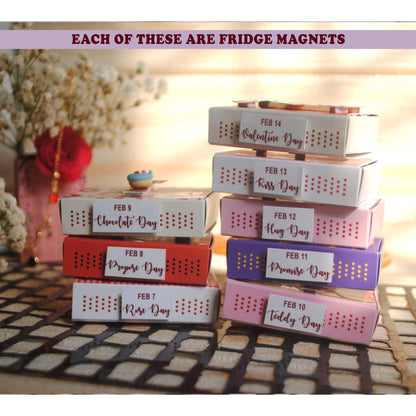 Valentine’s Week Matchbox Personalized Gift Set – 8 Romantic Message Box Magnets