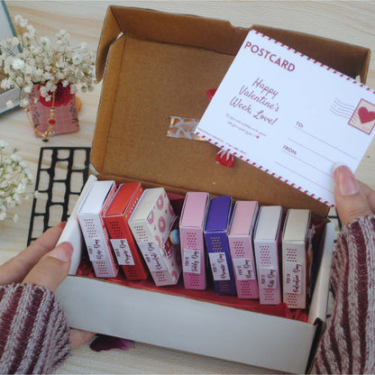 Valentine’s Week Matchbox Personalized Gift Set – 8 Romantic Message Box Magnets