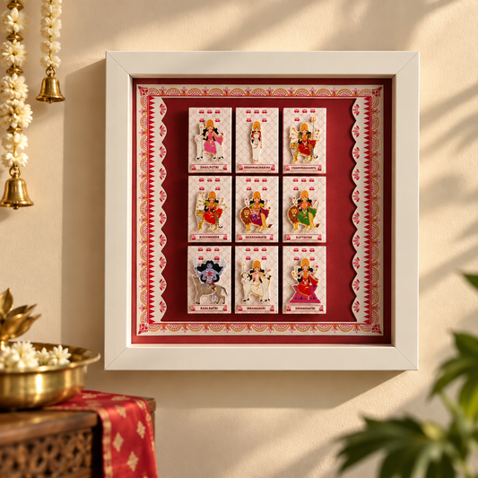 9 Devi (Goddesses) handmade wall art decor - Diwali Gift