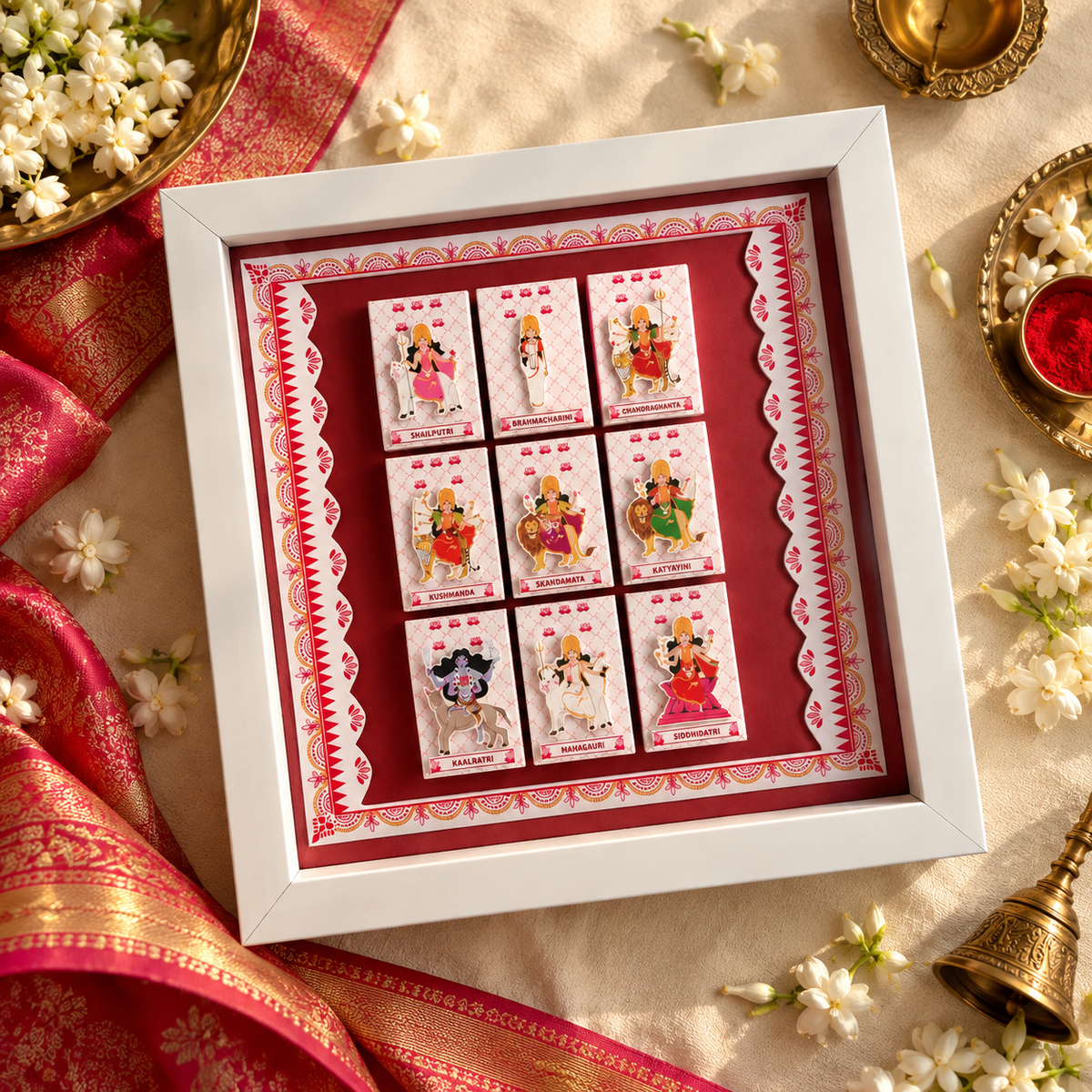 9 Devi (Goddesses) handmade wall art decor - Diwali Gift