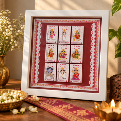 9 Devi (Goddesses) handmade wall art decor - Diwali Gift