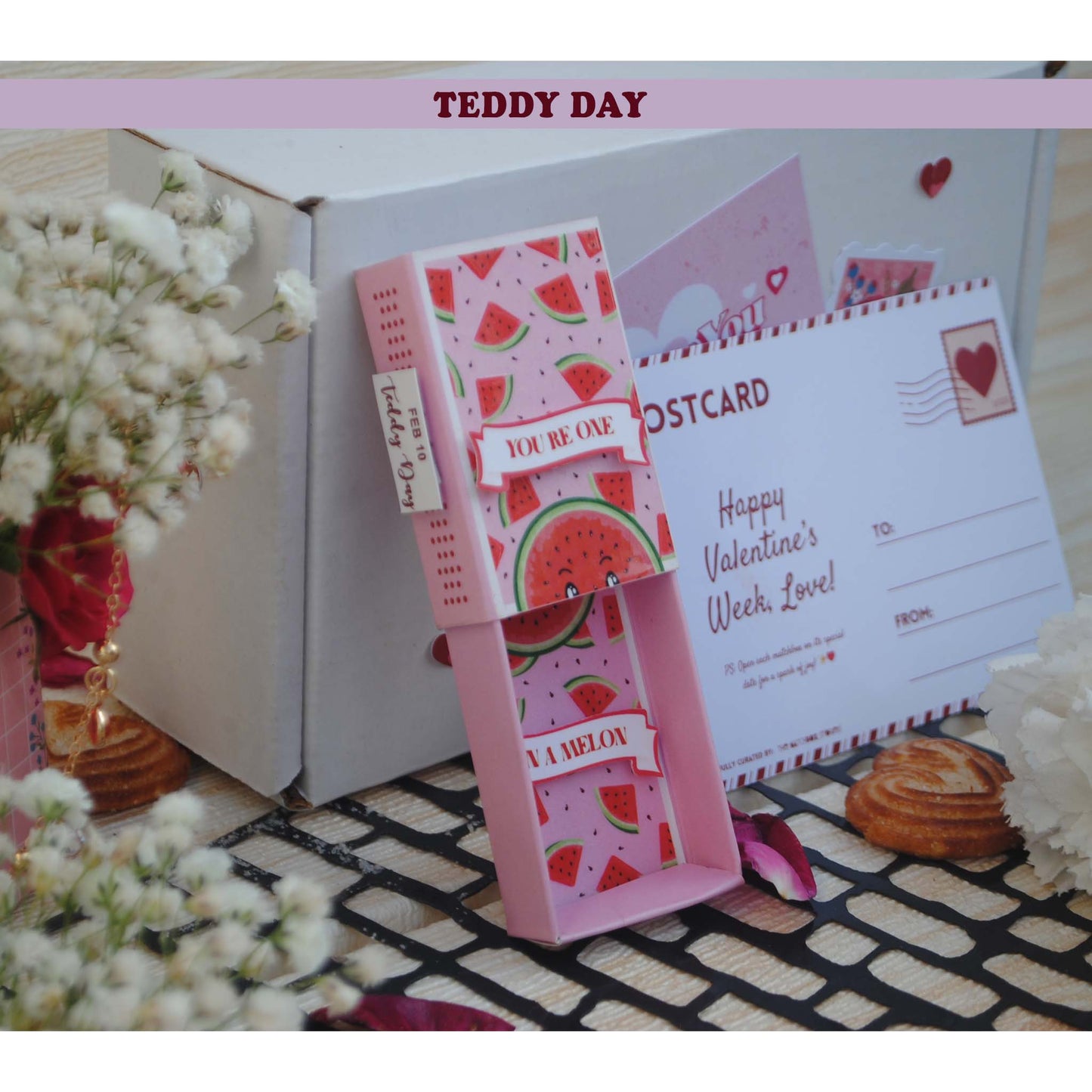 Valentine’s Week Matchbox Personalized Gift Set – 8 Romantic Message Box Magnets